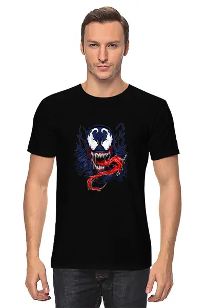 Заказать мужскую футболку в Москве. Футболка классическая SYMBIOTE от balden - готовые дизайны и нанесение принтов.