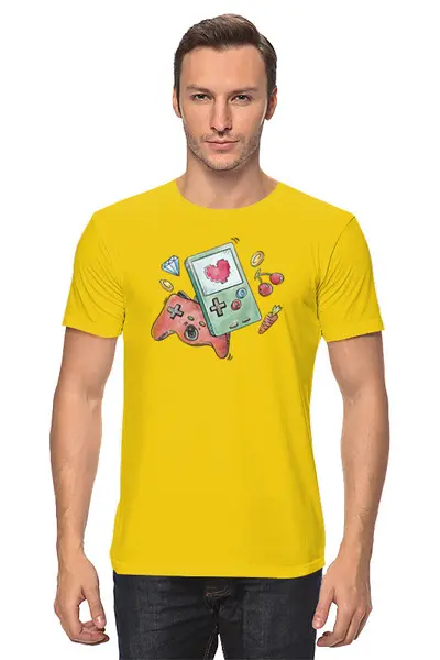 Заказать мужскую футболку в Москве. Футболка классическая Gamer от oneredfoxstore@gmail.com - готовые дизайны и нанесение принтов.