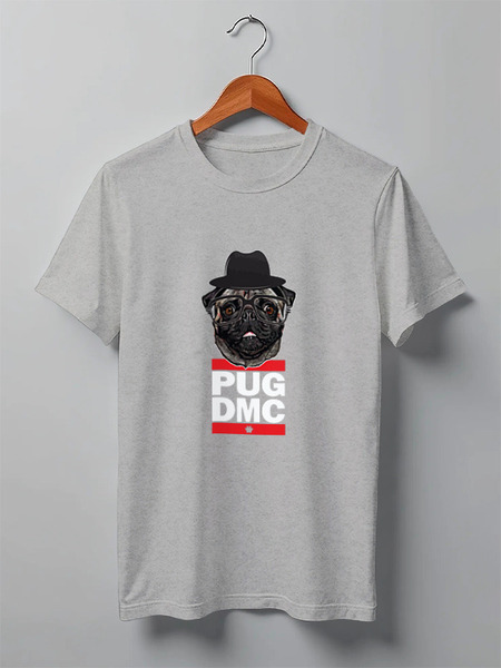 Заказать мужскую футболку в Москве. Футболка классическая Pug x Run Dmc от coolmag - готовые дизайны и нанесение принтов.