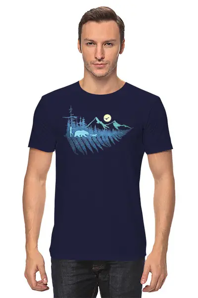 Заказать мужскую футболку в Москве. Футболка классическая Forest Fern от oneredfoxstore@gmail.com - готовые дизайны и нанесение принтов.