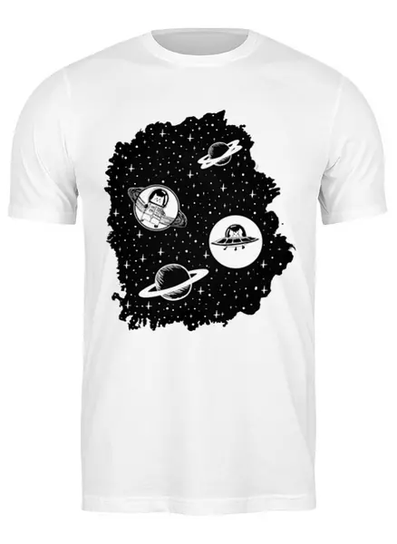 Заказать мужскую футболку в Москве. Футболка классическая Space Cats от oneredfoxstore@gmail.com - готовые дизайны и нанесение принтов.