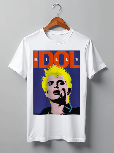 Заказать мужскую футболку в Москве. Футболка классическая Billy Idol от Fedor - готовые дизайны и нанесение принтов.