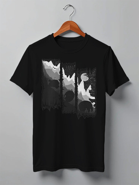 Заказать мужскую футболку в Москве. Футболка классическая Wild Downhill от oneredfoxstore@gmail.com - готовые дизайны и нанесение принтов.