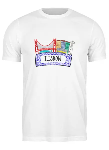 Заказать мужскую футболку в Москве. Футболка классическая Lisbon от minnielle - готовые дизайны и нанесение принтов.