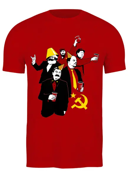 Заказать мужскую футболку в Москве. Футболка классическая Коммунистическая вечеринка от printik - готовые дизайны и нанесение принтов.