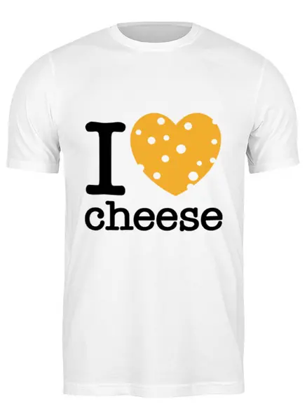 Заказать мужскую футболку в Москве. Футболка классическая Я люблю сыр от Amerikanka - готовые дизайны и нанесение принтов.