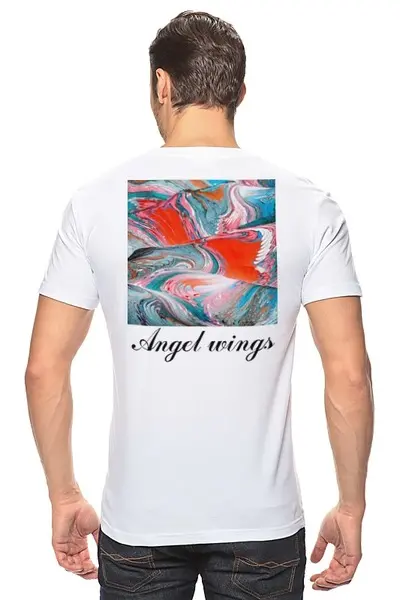 Заказать мужскую футболку в Москве. Футболка классическая Angel wings (Крылья Ангела) от Елена Благославова - готовые дизайны и нанесение принтов.