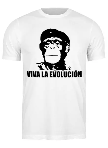 Заказать мужскую футболку в Москве. Футболка классическая Viva La Evolucion от Leichenwagen - готовые дизайны и нанесение принтов.