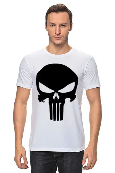 Заказать мужскую футболку в Москве. Футболка классическая Punisher от qrusher - готовые дизайны и нанесение принтов.