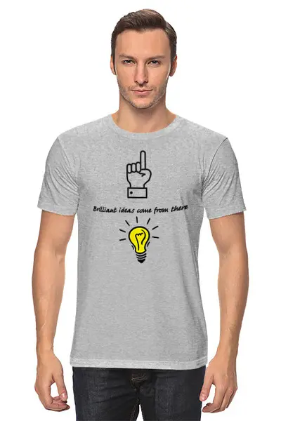 Заказать мужскую футболку в Москве. Футболка классическая Будь гениальным! от kardakov94@mail.ru - готовые дизайны и нанесение принтов.