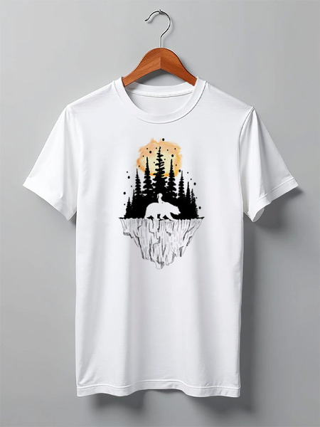 Заказать мужскую футболку в Москве. Футболка классическая Bear Here от oneredfoxstore@gmail.com - готовые дизайны и нанесение принтов.