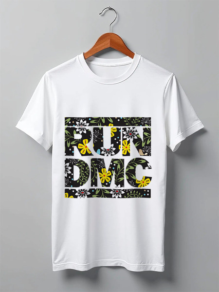 Заказать мужскую футболку в Москве. Футболка классическая RUN DMC от ladygaga - готовые дизайны и нанесение принтов.