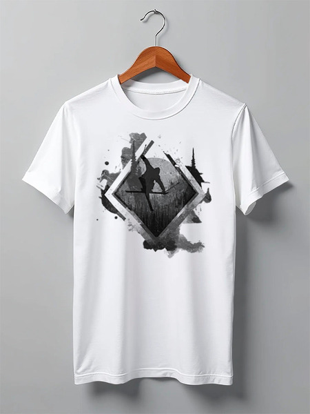 Заказать мужскую футболку в Москве. Футболка классическая Ski Ride от oneredfoxstore@gmail.com - готовые дизайны и нанесение принтов.