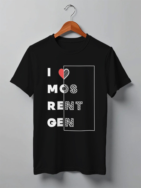 Заказать мужскую футболку в Москве. Футболка классическая i love mosrentgen от media@imosrentgen.ru - готовые дизайны и нанесение принтов.
