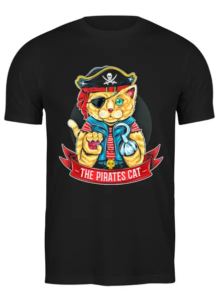 Заказать мужскую футболку в Москве. Футболка классическая Пират  от Print design  - готовые дизайны и нанесение принтов.