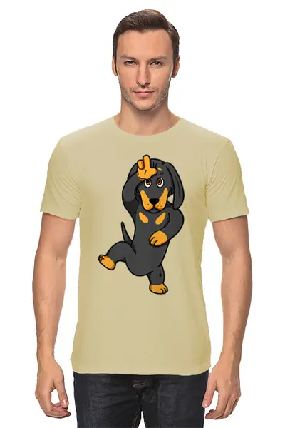Заказать мужскую футболку в Москве. Футболка классическая Такса в танце от T-shirt print  - готовые дизайны и нанесение принтов.