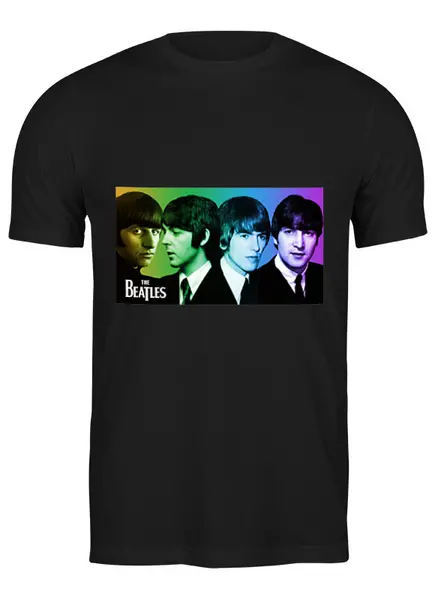 Заказать мужскую футболку в Москве. Футболка классическая The Beatles от Владимир - готовые дизайны и нанесение принтов.
