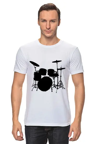 Заказать мужскую футболку в Москве. Футболка классическая Drums от Vladec11 - готовые дизайны и нанесение принтов.