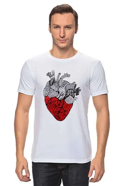Заказать мужскую футболку в Москве. Футболка классическая Be my Valentine! от Юлия Рытикова - готовые дизайны и нанесение принтов.
