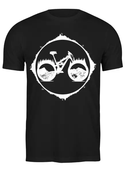 Заказать мужскую футболку в Москве. Футболка классическая Mountain Bike от oneredfoxstore@gmail.com - готовые дизайны и нанесение принтов.