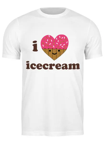 Заказать мужскую футболку в Москве. Футболка классическая i love icecream от cherdantcev - готовые дизайны и нанесение принтов.