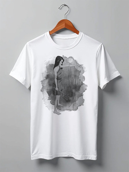 Заказать мужскую футболку в Москве. Футболка классическая Forest Girl от oneredfoxstore@gmail.com - готовые дизайны и нанесение принтов.