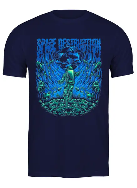Заказать мужскую футболку в Москве. Футболка классическая ✶ Space Destruction ✶ от balden - готовые дизайны и нанесение принтов.