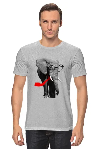 Заказать мужскую футболку в Москве. Футболка классическая  Классный Слон от pangeaaffair - готовые дизайны и нанесение принтов.