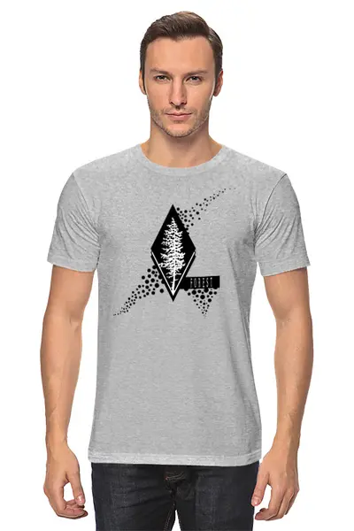 Заказать мужскую футболку в Москве. Футболка классическая Forest от oneredfoxstore@gmail.com - готовые дизайны и нанесение принтов.
