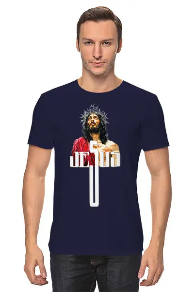 Заказать мужскую футболку в Москве. Футболка классическая ✞ JESUS · Jerusalem ✞ от balden - готовые дизайны и нанесение принтов.