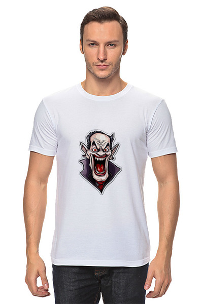 Заказать мужскую футболку в Москве. Футболка классическая Дракула от datoxy@ukr.net - готовые дизайны и нанесение принтов.