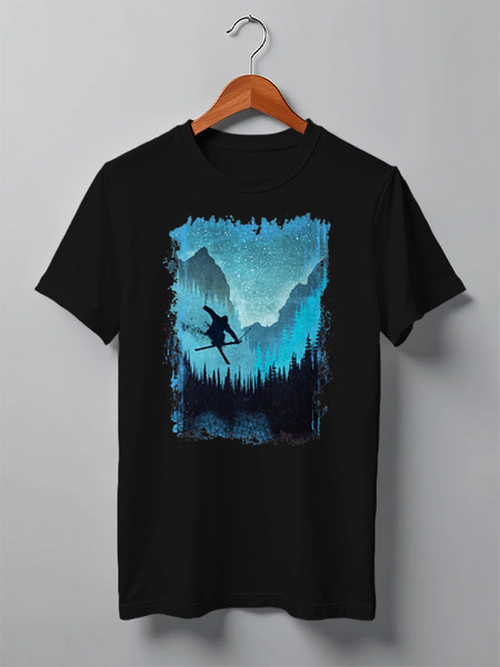 Заказать мужскую футболку в Москве. Футболка классическая Ski Ride от oneredfoxstore@gmail.com - готовые дизайны и нанесение принтов.