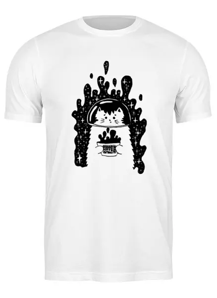 Заказать мужскую футболку в Москве. Футболка классическая Кофейка от oneredfoxstore@gmail.com - готовые дизайны и нанесение принтов.