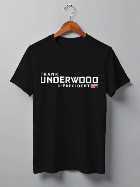Заказать мужскую футболку в Москве. Футболка классическая Frank Underwood от cherdantcev - готовые дизайны и нанесение принтов.