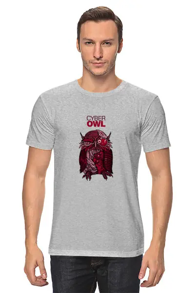 Заказать мужскую футболку в Москве. Футболка классическая Cyber Owl от Leichenwagen - готовые дизайны и нанесение принтов.