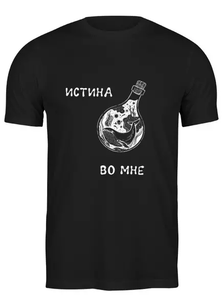 Заказать мужскую футболку в Москве. Футболка классическая Истина в тебе от Alex N - готовые дизайны и нанесение принтов.