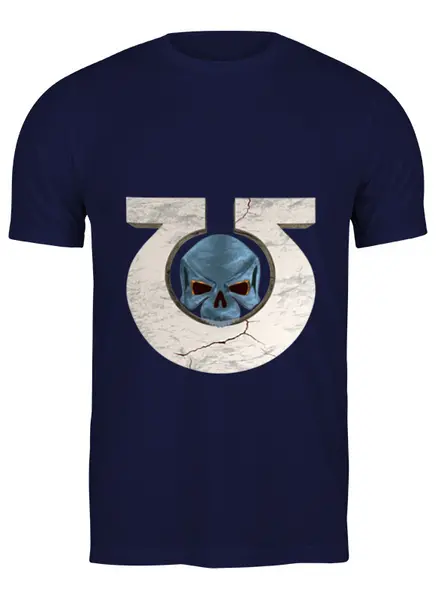 Заказать мужскую футболку в Москве. Футболка классическая Ультрамарины (омега с черепом) от GeekFox  - готовые дизайны и нанесение принтов.