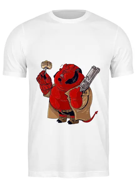 Заказать мужскую футболку в Москве. Футболка классическая Fat Hellboy от priceless - готовые дизайны и нанесение принтов.