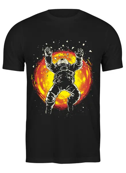 Заказать мужскую футболку в Москве. Футболка классическая Космонавт (Хьюстон у нас Проблемма) от coolmag - готовые дизайны и нанесение принтов.
