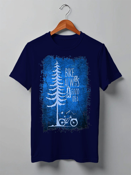 Заказать мужскую футболку в Москве. Футболка классическая Mountain Bike от oneredfoxstore@gmail.com - готовые дизайны и нанесение принтов.