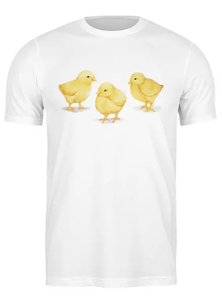 Заказать мужскую футболку в Москве. Футболка классическая Цыплята от megashmot - готовые дизайны и нанесение принтов.