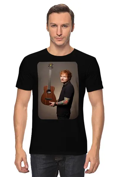 Заказать мужскую футболку в Москве. Футболка классическая Ed Sheeran от Vladec11 - готовые дизайны и нанесение принтов.