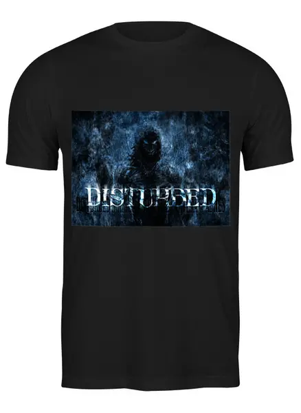 Заказать мужскую футболку в Москве. Футболка классическая группа "Disturbed" от Fedor - готовые дизайны и нанесение принтов.