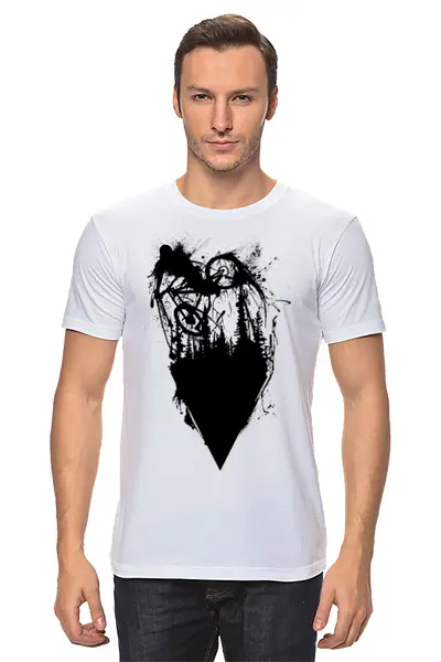Заказать мужскую футболку в Москве. Футболка классическая Mountain Bike от oneredfoxstore@gmail.com - готовые дизайны и нанесение принтов.