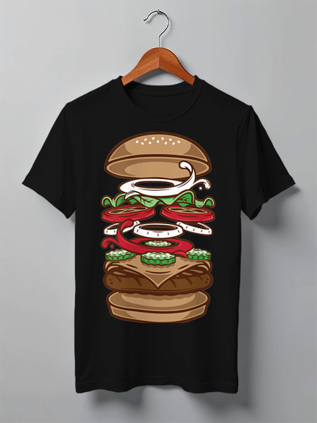Заказать мужскую футболку в Москве. Футболка классическая BURGER/БУРГЕР от crash - готовые дизайны и нанесение принтов.