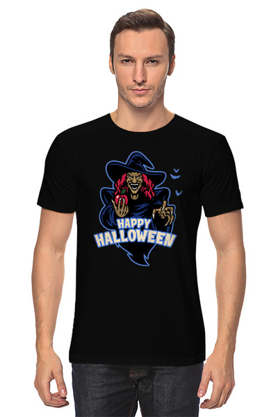 Заказать мужскую футболку в Москве. Футболка классическая Хэллоуин ведьма от skynatural - готовые дизайны и нанесение принтов.