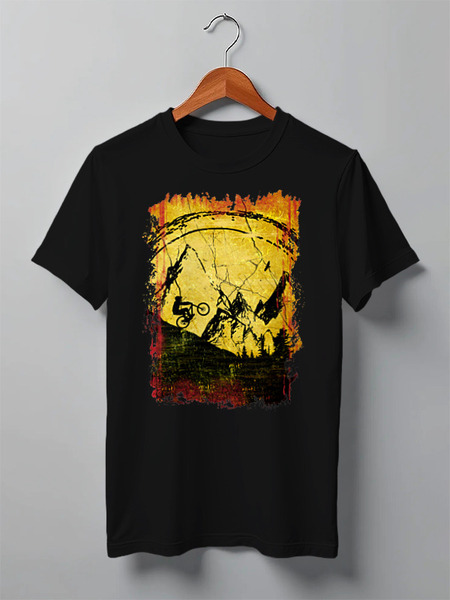 Заказать мужскую футболку в Москве. Футболка классическая Mountain Bike от oneredfoxstore@gmail.com - готовые дизайны и нанесение принтов.