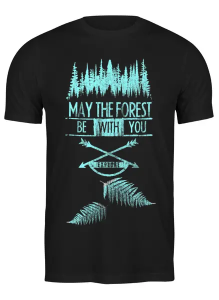 Заказать мужскую футболку в Москве. Футболка классическая Forest от oneredfoxstore@gmail.com - готовые дизайны и нанесение принтов.