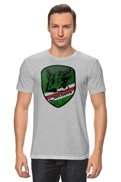 Заказать мужскую футболку в Москве. Футболка классическая Футболка "Чеченский волк" от Re  Tyan - готовые дизайны и нанесение принтов.