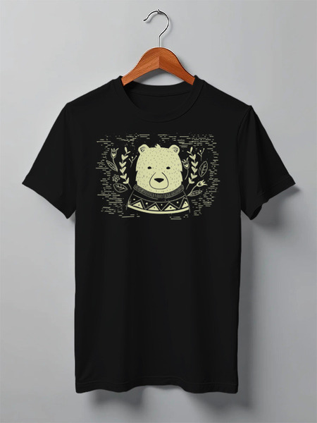 Заказать мужскую футболку в Москве. Футболка классическая Bear Here от oneredfoxstore@gmail.com - готовые дизайны и нанесение принтов.